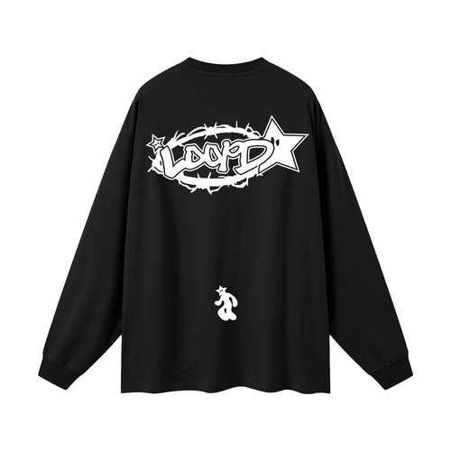 Adult Loopd.co black Oversized Unisex Long Sleeve T-Shirt
